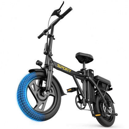 Electric Bike for Adults, 500W Peak 750W Motor, 20 MPH 14" Folding Ebike