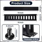 8 Pcs 1U Horizontal Cable Management Rack Mount Sleeve