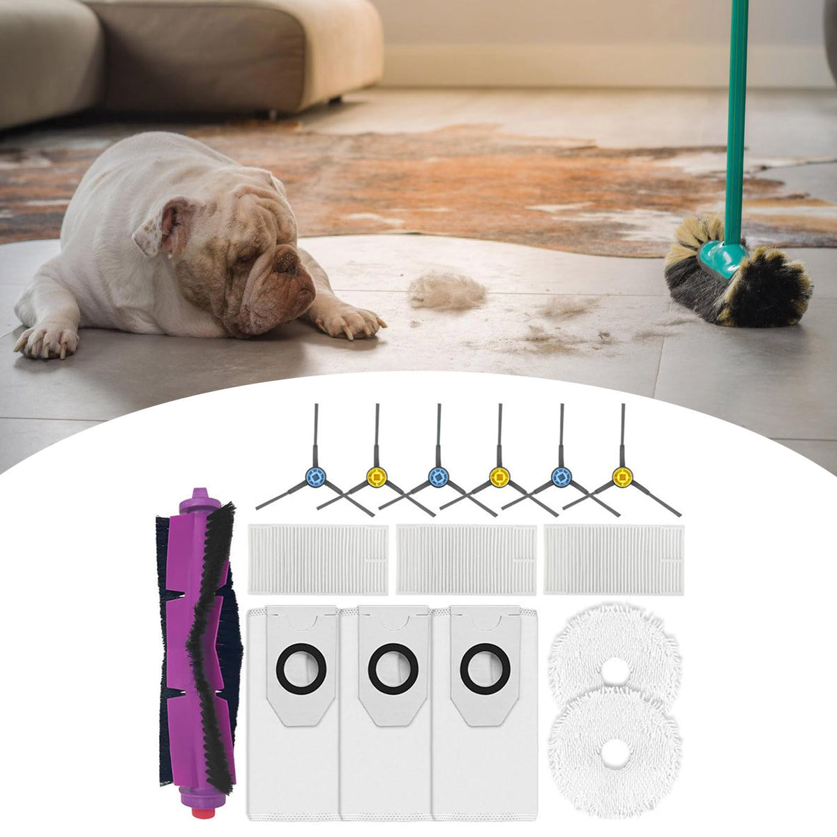 For Robot Vacuum Part Main Brush Side Brush Filter Mopping Pad Brush Bags Replacement