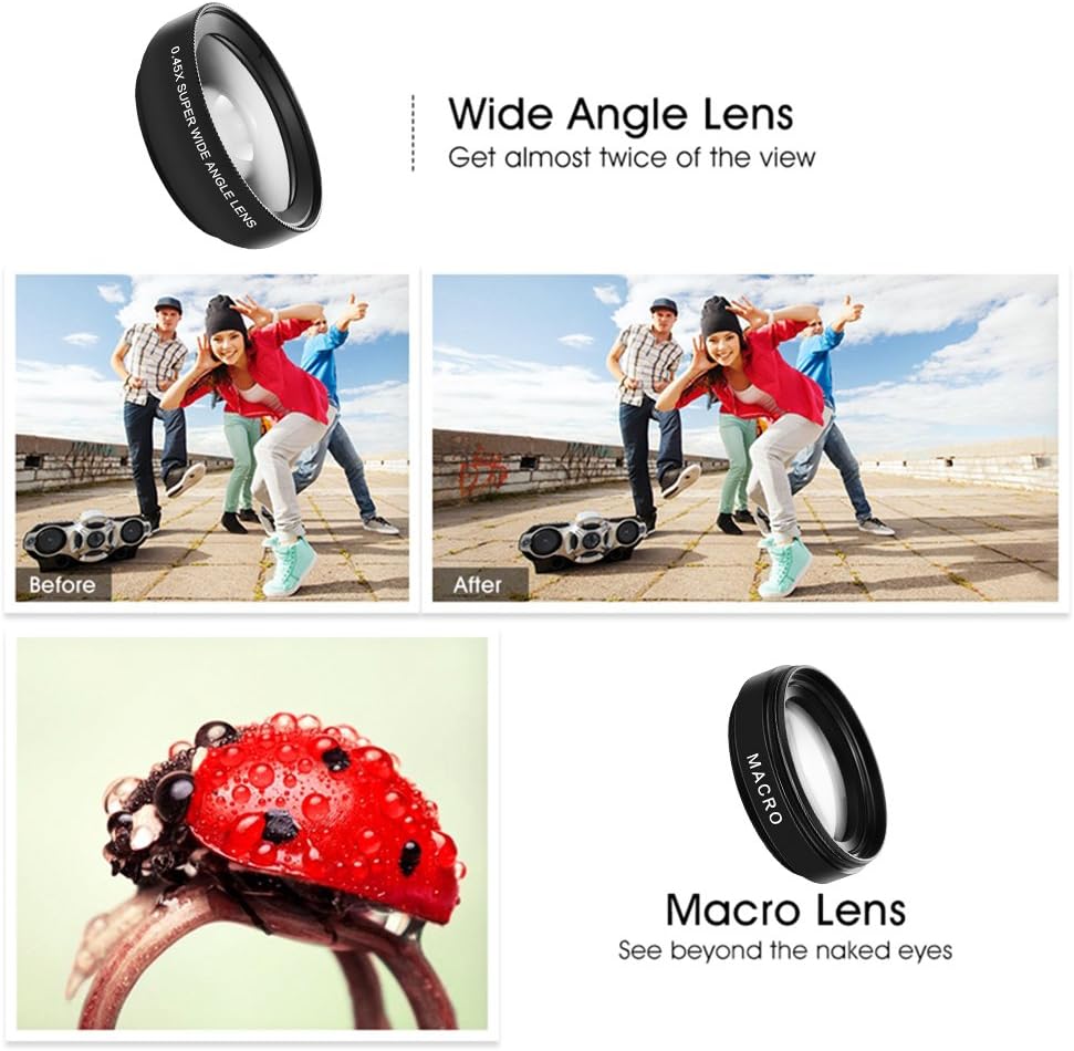 Phone Camera Lens, Professional Attachment Universal Clip on Cell Phone Photography Camera Attachable Mobile Extra
