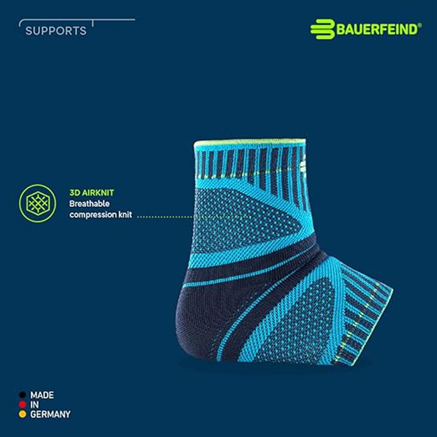 Sports Ankle Support Dynamic - Ankle Compression Sleeve for Freedom of Movement - 3D AirKnit Fabric for Breathability