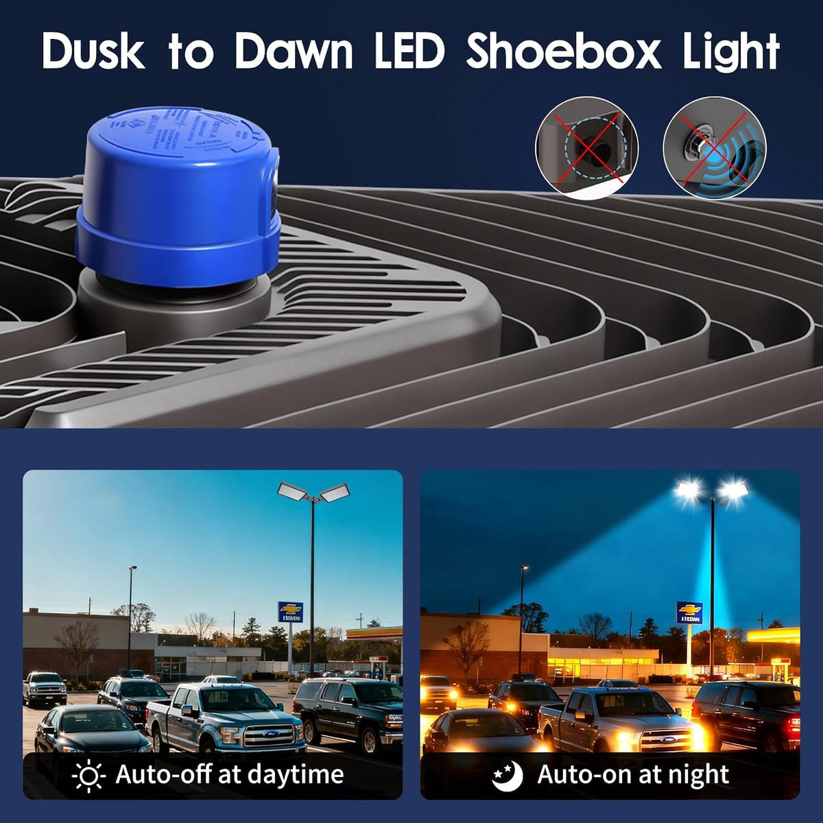 480W 2 Pack LED Parking Lot Lights with Slip Fit Adjustable