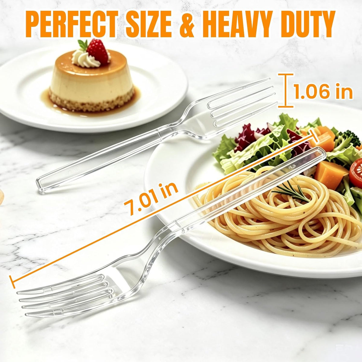 800 Count Plastic Forks Heavy Duty, Clear Forks Bulk Disposable, BPA-Free