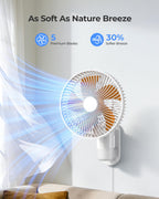 10'' Wall Mount Fan with Remote and Light, Fits Every Scene