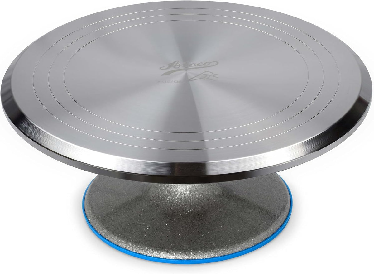 Revolving Cake Decorating Stand, 615 12" Round, Aluminum Base, White
