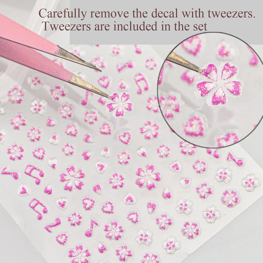 90 Sheets Flower Nail Stickers, 4500+Pcs 3D Daisy Floral Decals