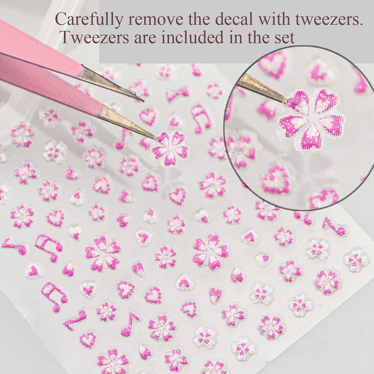 90 Sheets Flower Nail Stickers, 4500+Pcs 3D Daisy Floral Decals