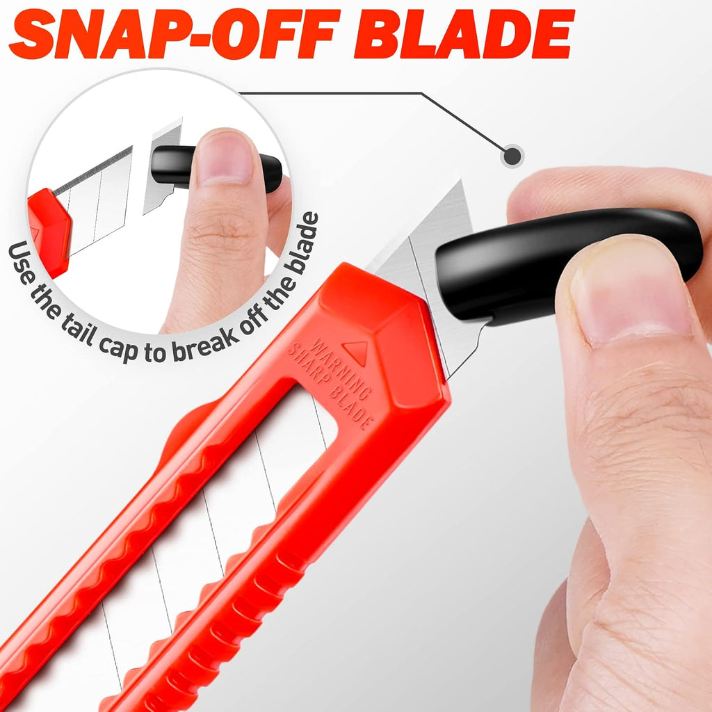 30 Pack Box Cutter Retractable, 18mm Utility Knife, Snap-Off Blade