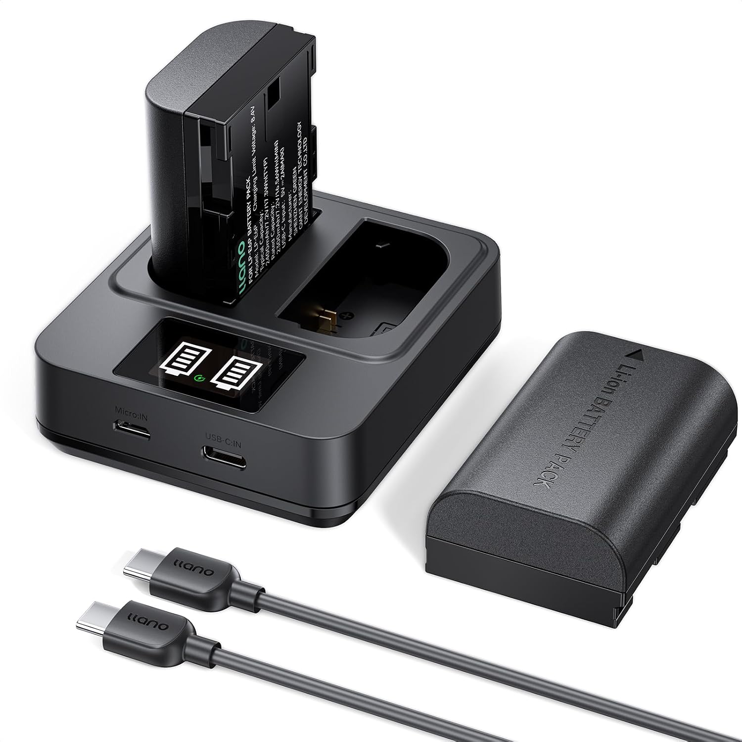 2-Pack LP-E6P Batteries & 20W Fast Charger Set - for Canon EOS R6 Mark III/II,R5 Mark II, R5, R6, R, R7,5D/6D Mark
