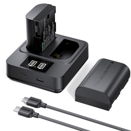 2-Pack LP-E6P Batteries & 20W Fast Charger Set - for Canon EOS R6 Mark III/II,R5 Mark II, R5, R6, R, R7,5D/6D Mark