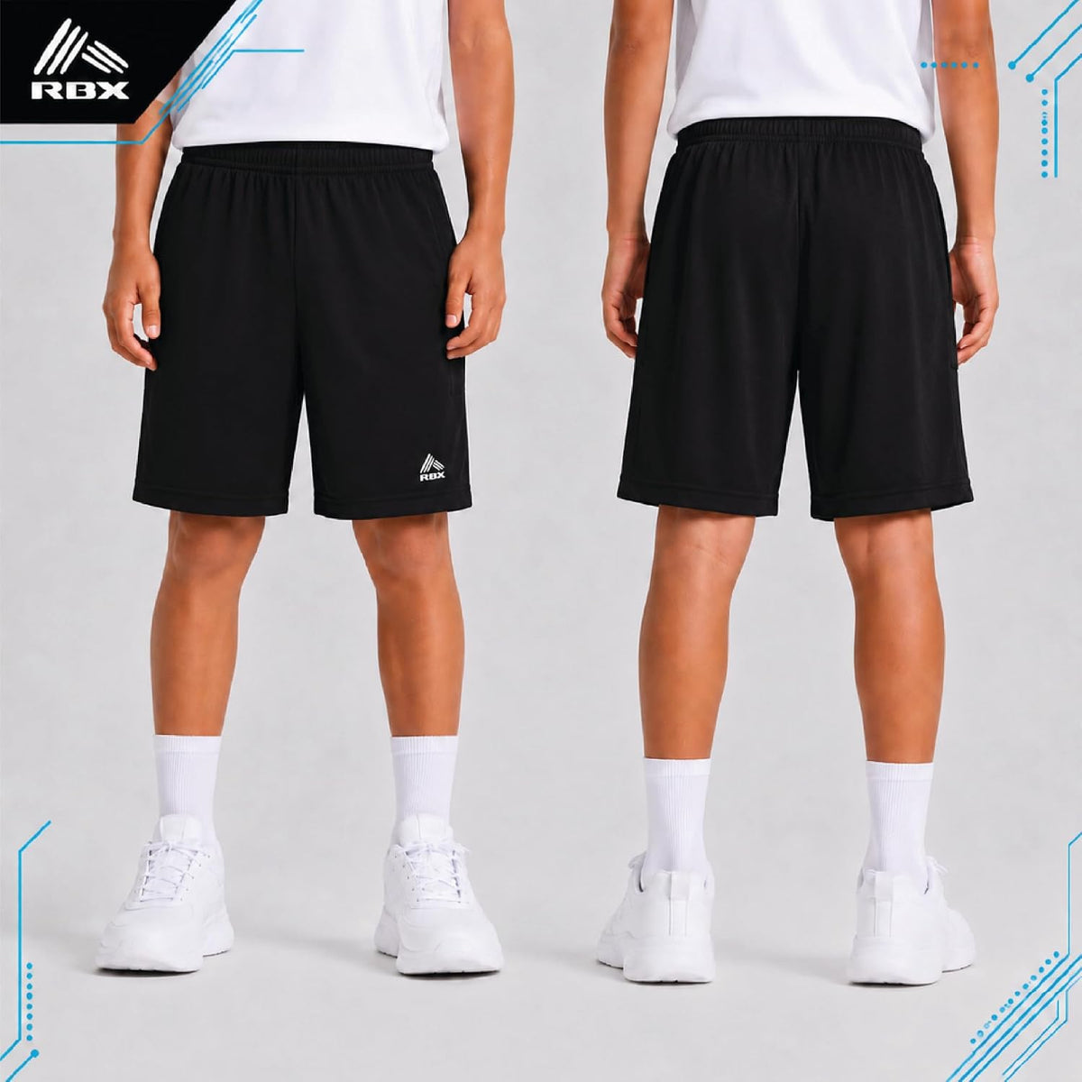 Boys 2 Pack Stretch Mesh Shorts, Youth Kids Gym, Basketball, Soccer | Lightweight Feel with Secure Elastic Waistband