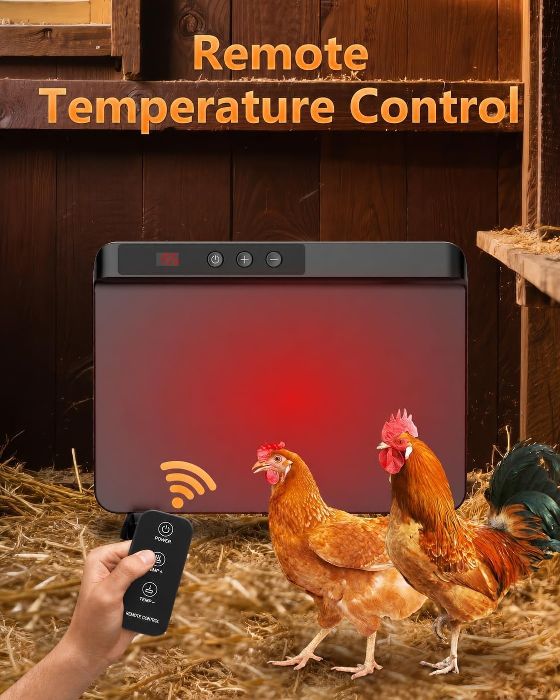 2026 Chicken Coop Heater, 200W UL Certified Radiant Panel, Black