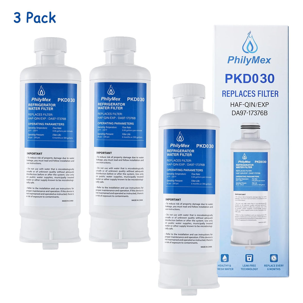 (3 Pack) DA97-17376B Water Filter for Sam&sung RF23R6201SR(/AA), RF27T5241SR(/AA), RF27T5501SR(/AA)