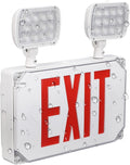 LEONLITE Wet Location LED Exit Sign with Emergency Lights White