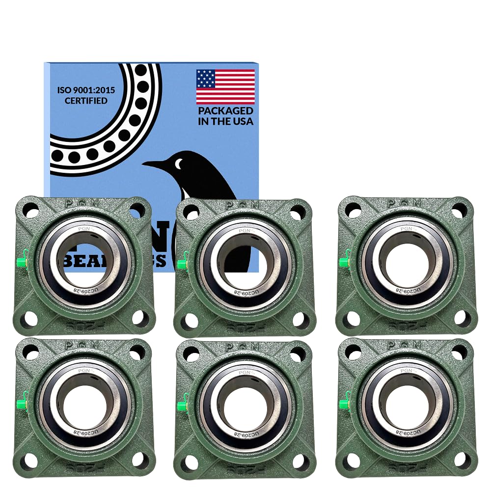 PGN UCF209-28 (6 Pack) Square Flange Bearing 1-3/4" Bore