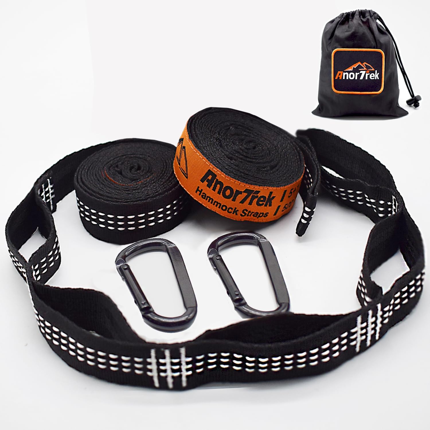 Lightweight Hammock Straps for Trees – 500 lbs per Strap, 8.2 ft with 5+1 Adjustable Loops & 2 Carabiners | Compact