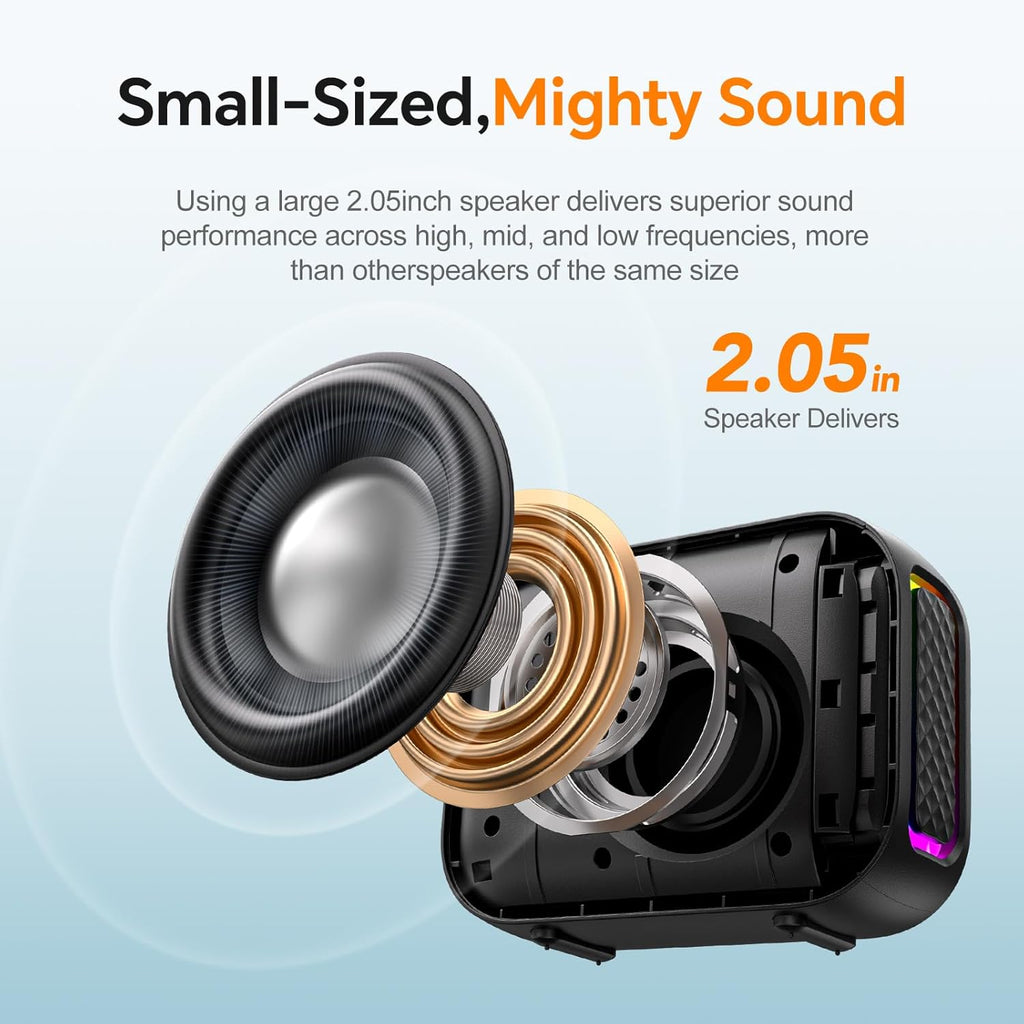 Portable Bluetooth Speaker Waterproof Gift: IPX5 HD Sound Up to 24H Playtime, TWS Pairing, LED Light, Outdoor Speaker