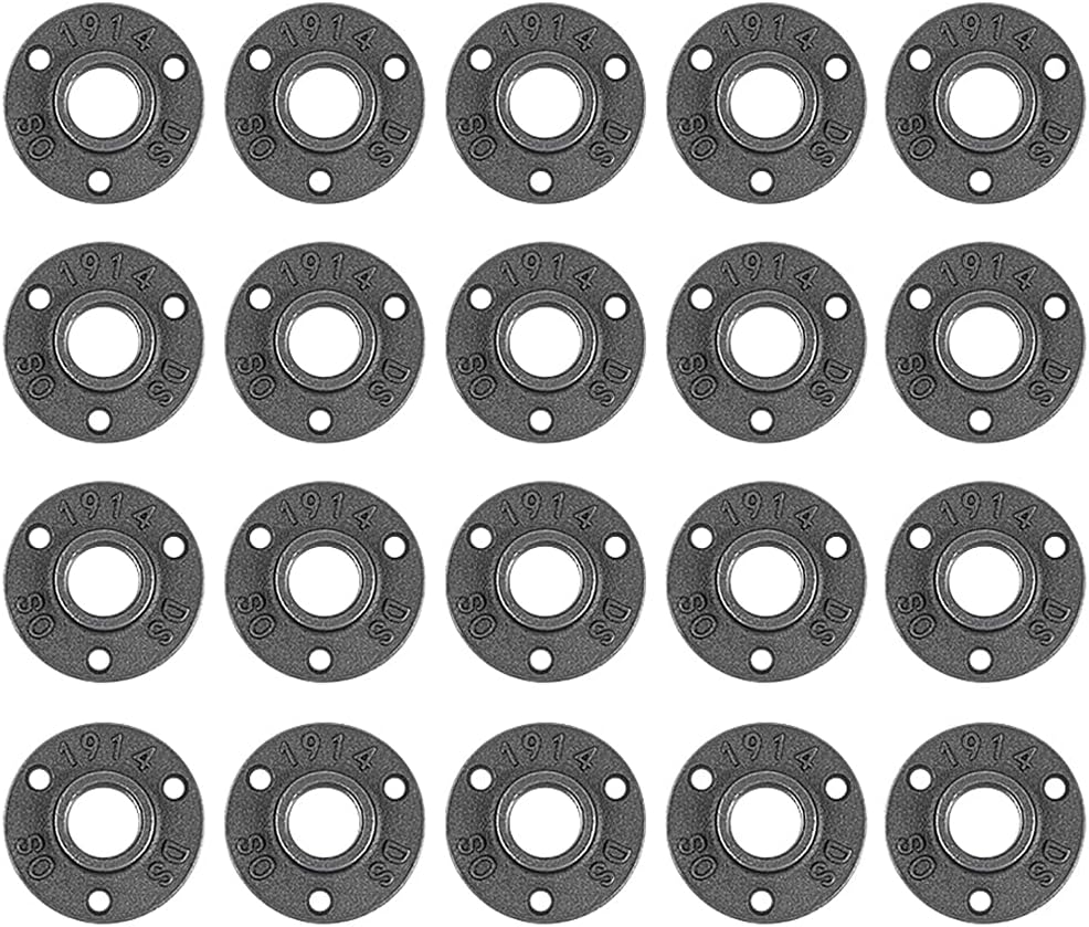 20 Pack 3/4 Inch Industrial Malleable Cast Iron Pipe Flange