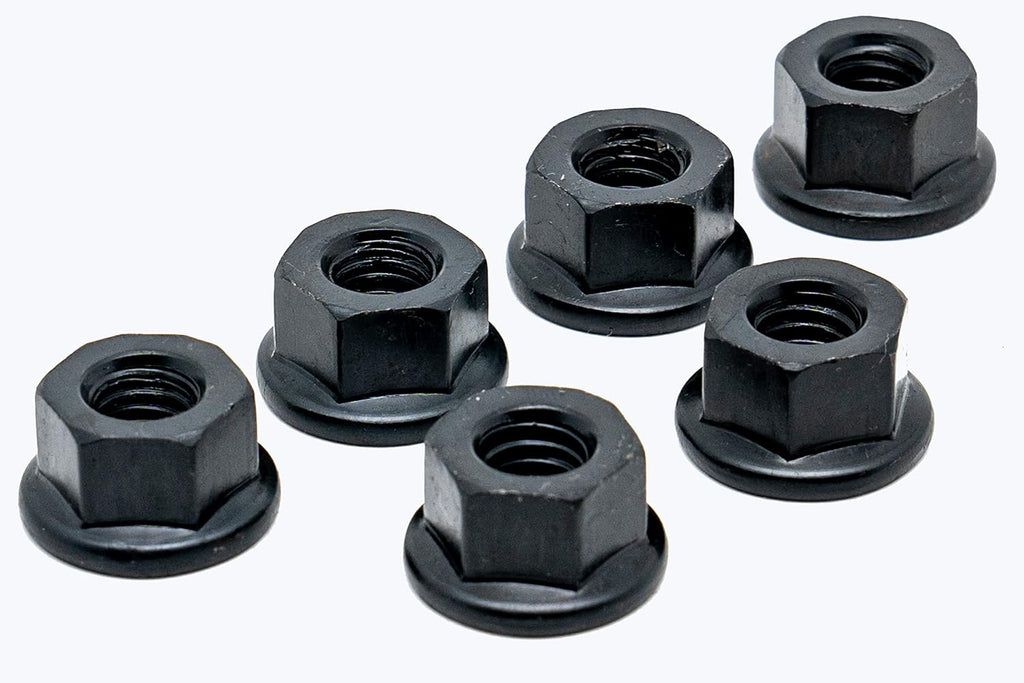 6PC Set Steel Flanged Nut (3/8-16)