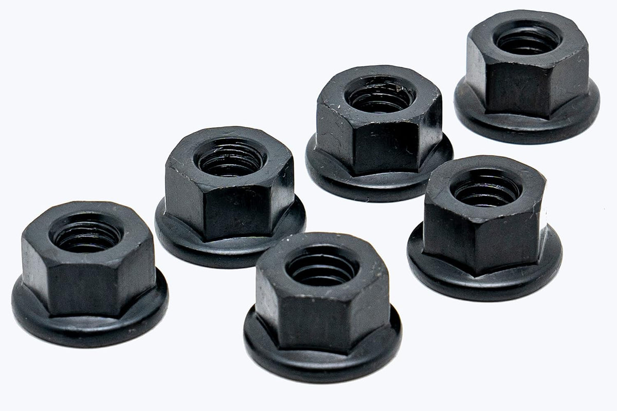 6PC Set Steel Flanged Nut (3/8-16)