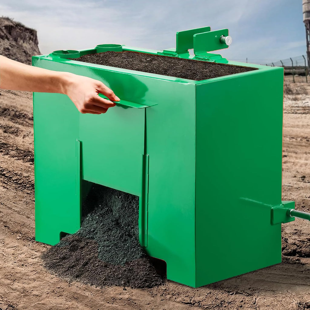 Ballast Box, 3-Point Category 1 Tractor Ballast of 800 lbs Capacity, with Standard 2 Inch Hitch Receiver, Heavy-Duty