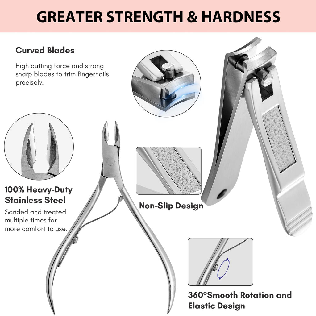 Stainless Steel Manicure Set 11-in-1 Professional Nail Clipper Kit