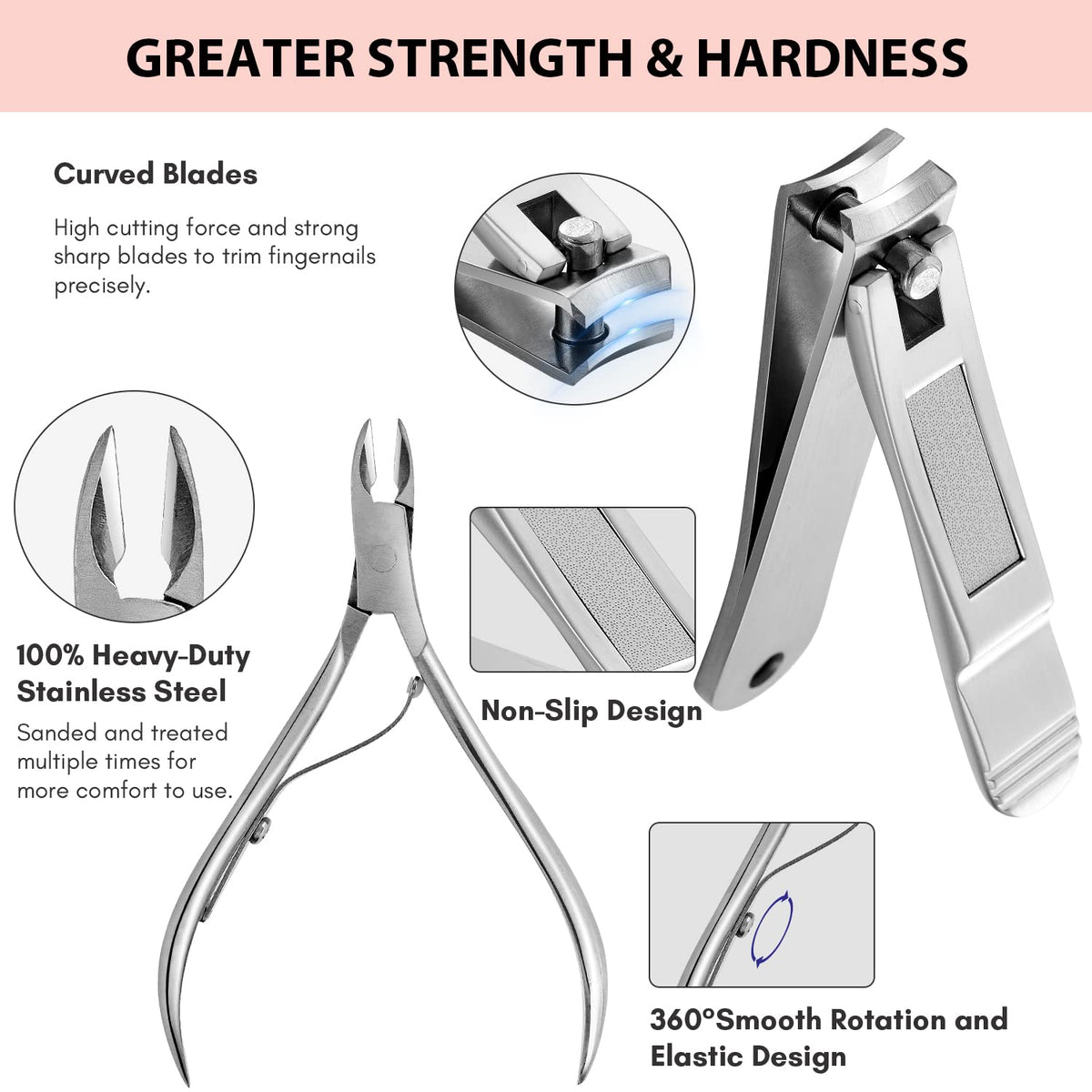 Stainless Steel Manicure Set 11-in-1 Professional Nail Clipper Kit