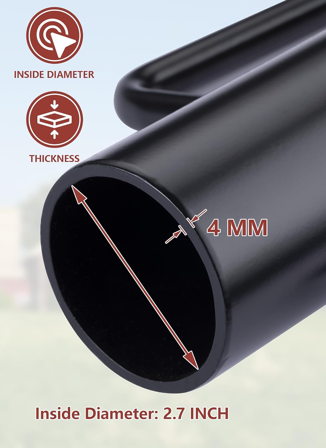 Fence Post Driver, Heavy Duty T Post Driver with Handles, Time Saving and Heavy Duty Black Pole Driver, Black, 12lb