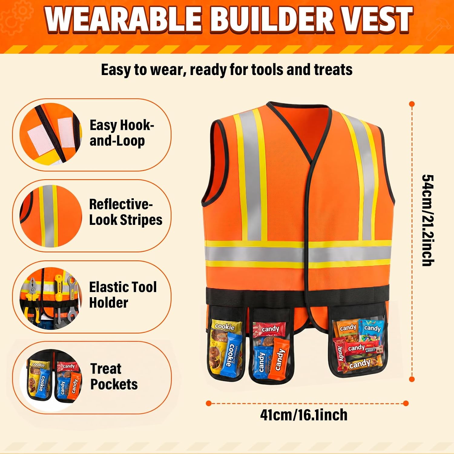 Kids Tool Set, Costumes for Kids, Toddler Dress Up Toys | Toddler Tools with Kids Construction Vest & Hard Hat, Kids'