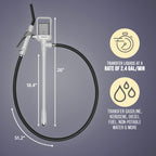 Deway Auto Fuel Transfer Pump, Removable Rubber Hose, D Battery, 2.4 GPM