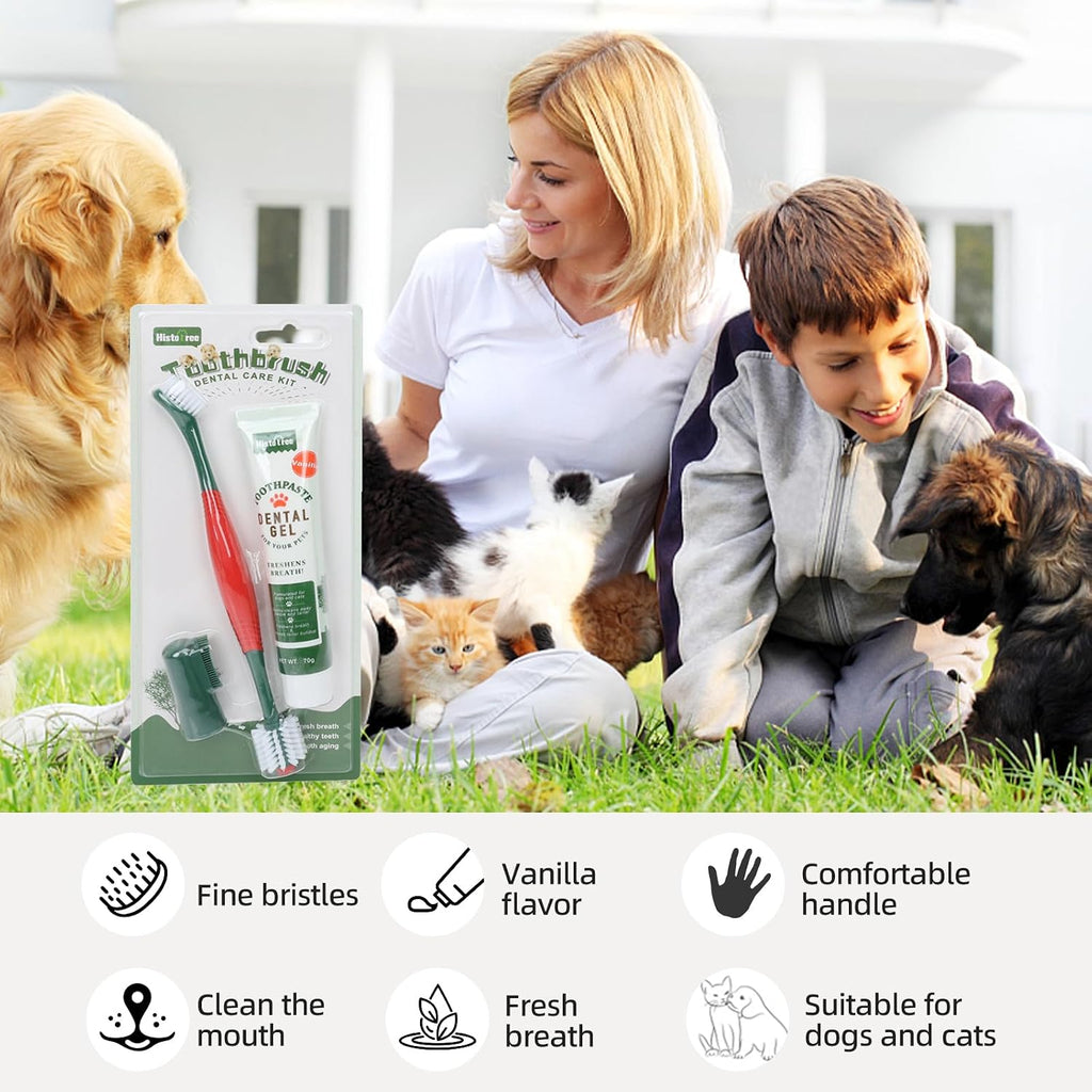 Dog Toothbrush and Toothpaste Kit Vanilla Dog Toothpaste(70g)