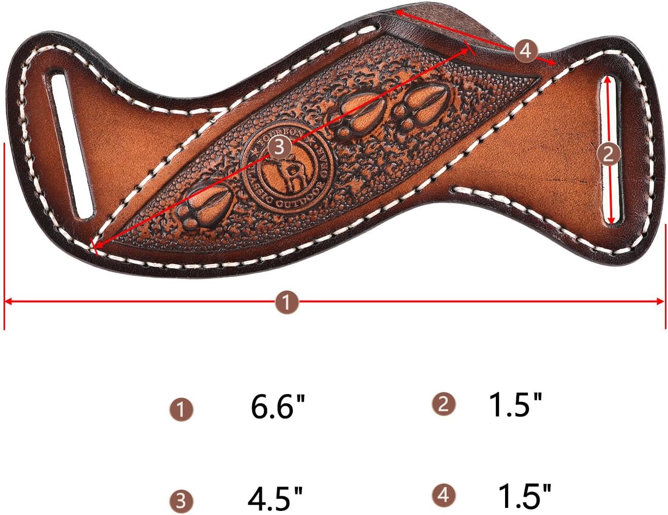 Leather Knife Sheath -Horizontal Pancake Belt Fixed Folding Knives Holster | Right Side Draw,Angled Design,Fits 1.5"