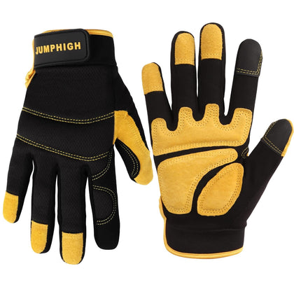 Safety Work Gloves, Men's Utility Mechanic Working Gloves for All Purpose, Touchscreen Compatible, Flexible