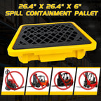 1 Drum Spill Containment Pallet, Leakproof Spill Tray with Drain