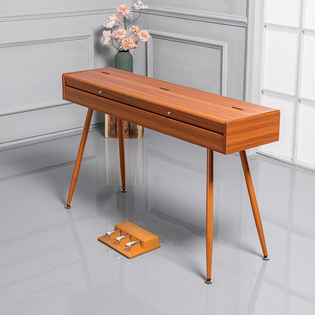 88 Key Weighted Home Digital Piano,Wooden Desk Keyboard,Triple-Pedal | Transforms Between Desk and Vanity,Progressive