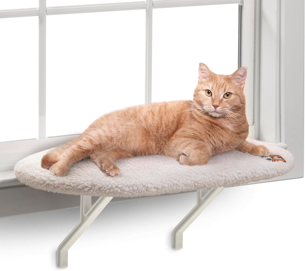 K&H Cat Window Perch Kitty Sill - Cat Window Hammock Bed with Strong Support Holds 40 lbs, Cushioned Windowsill Bed