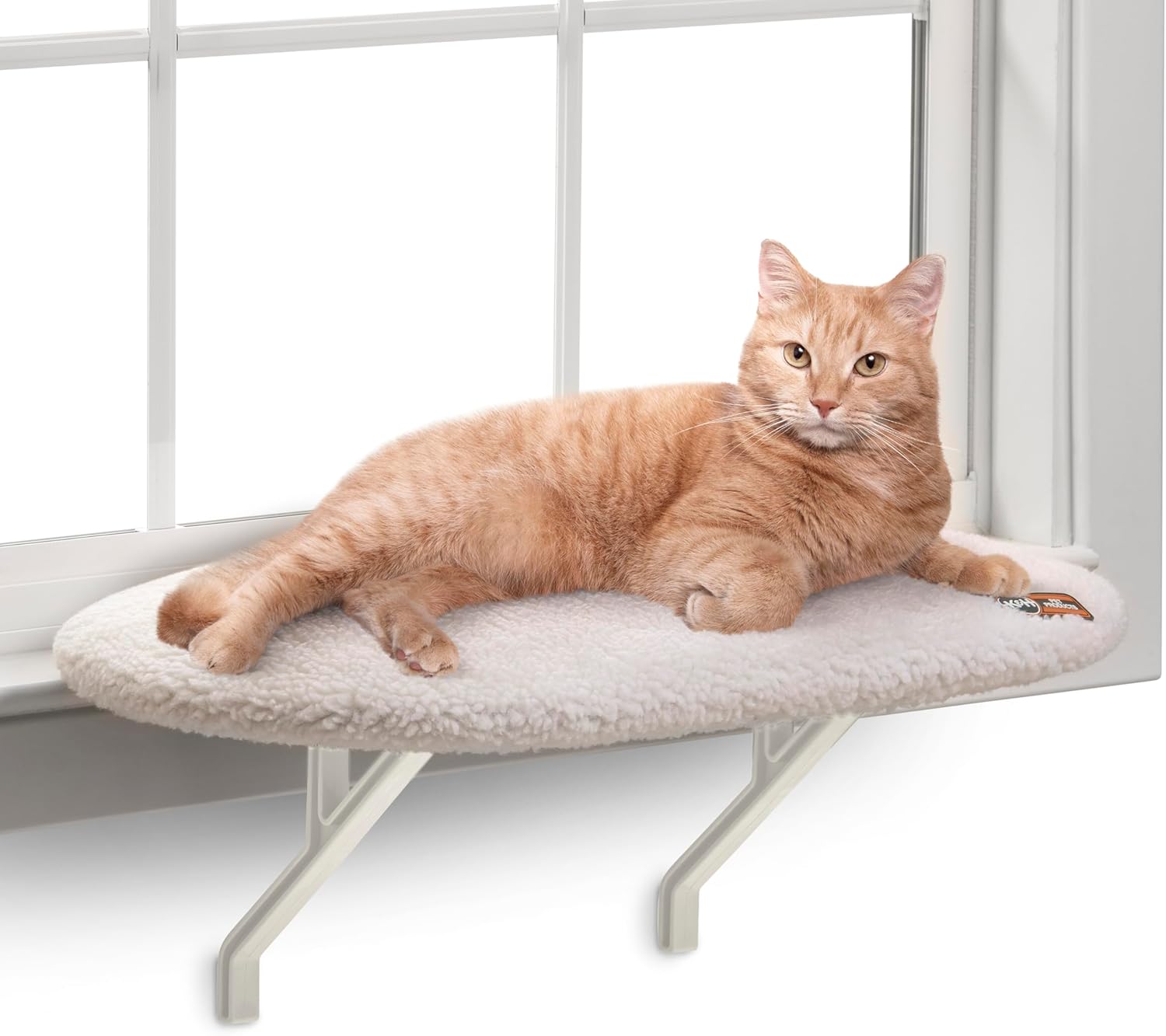 K&H Cat Window Perch Kitty Sill - Cat Window Hammock Bed with Strong Support Holds 40 lbs, Cushioned Windowsill Bed