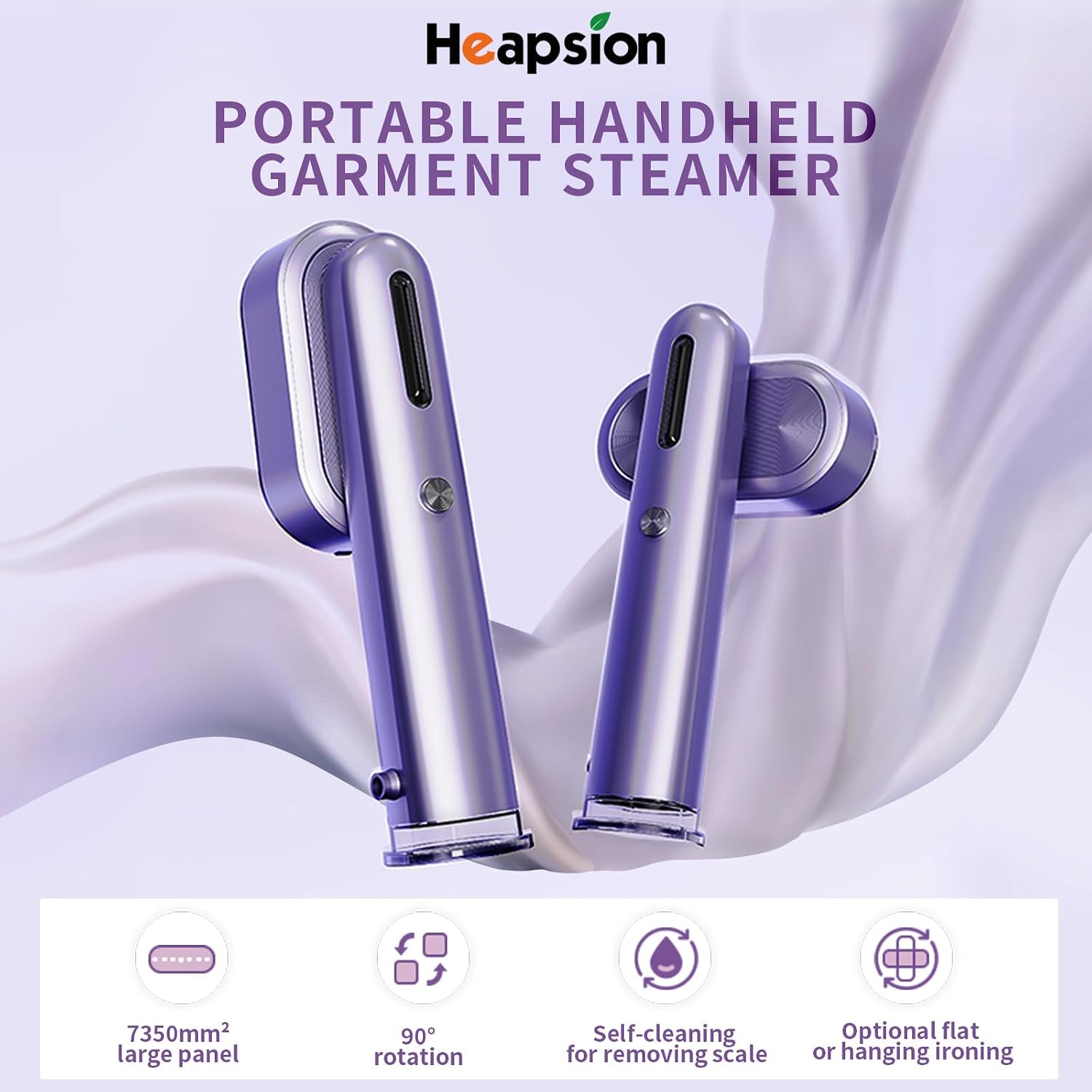 Steamer for Clothes, 2-in-1 Portable Handheld Garment Steamer & Iron with Self-Cleaning, 1200W Powerful & 30s Fast