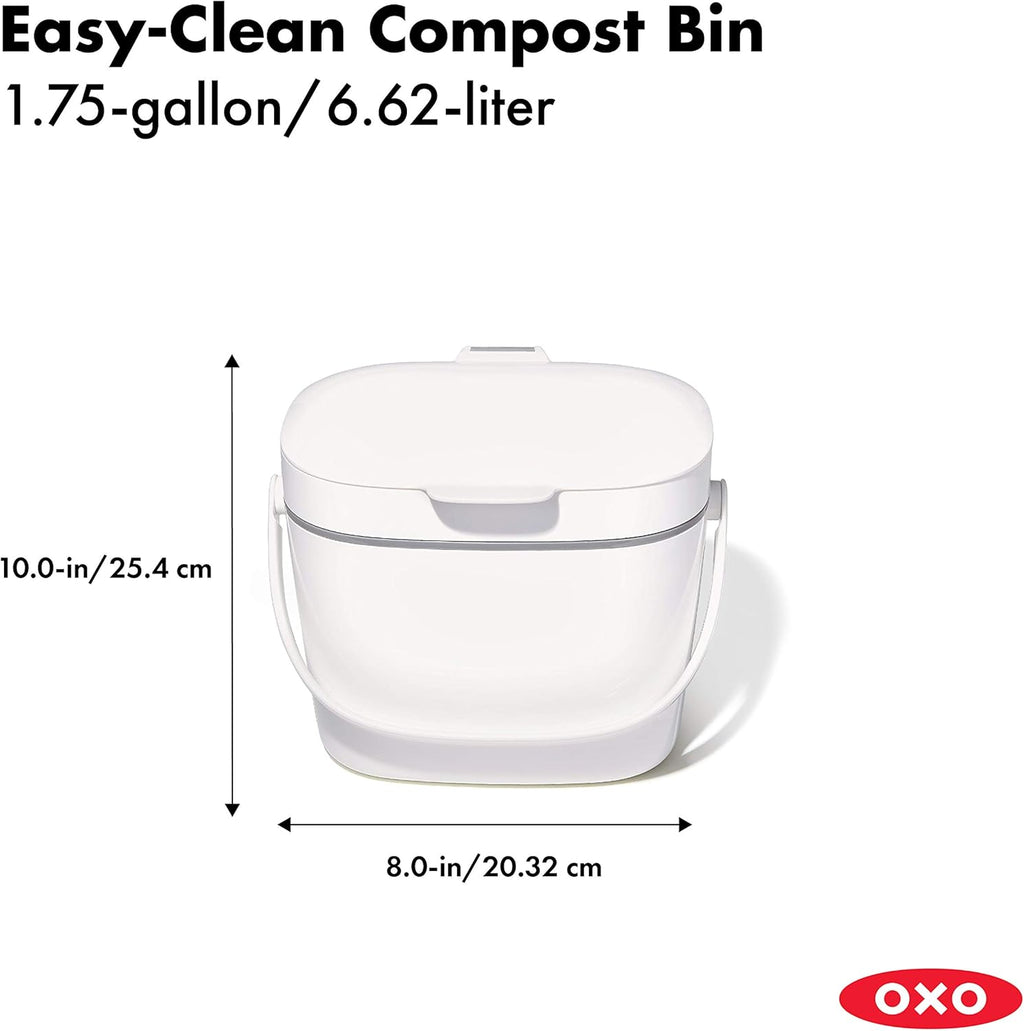 Good Grips EASY-CLEAN COMPOST BIN - WHITE - 1.75 GAL/6.62 L