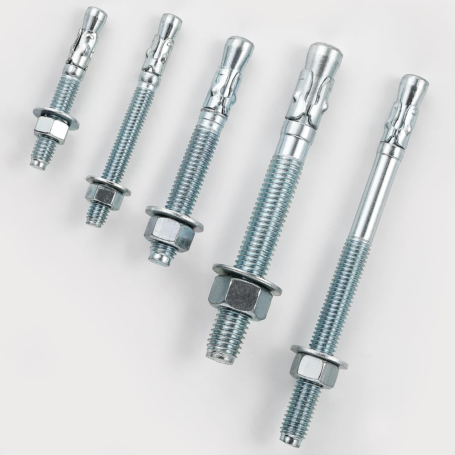 5/16x3" 10Pcs Inch Standard Fasteners for Heavy-Duty Zinc Wedge Anchors for Cement and Concrete