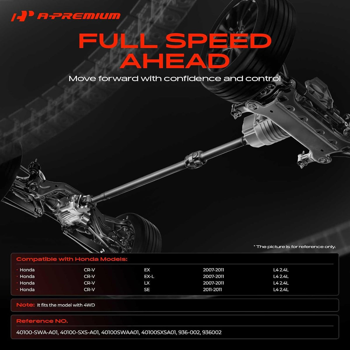 A-Premium Rear Drive Shaft Driveshaft Assembly Compatible with Honda