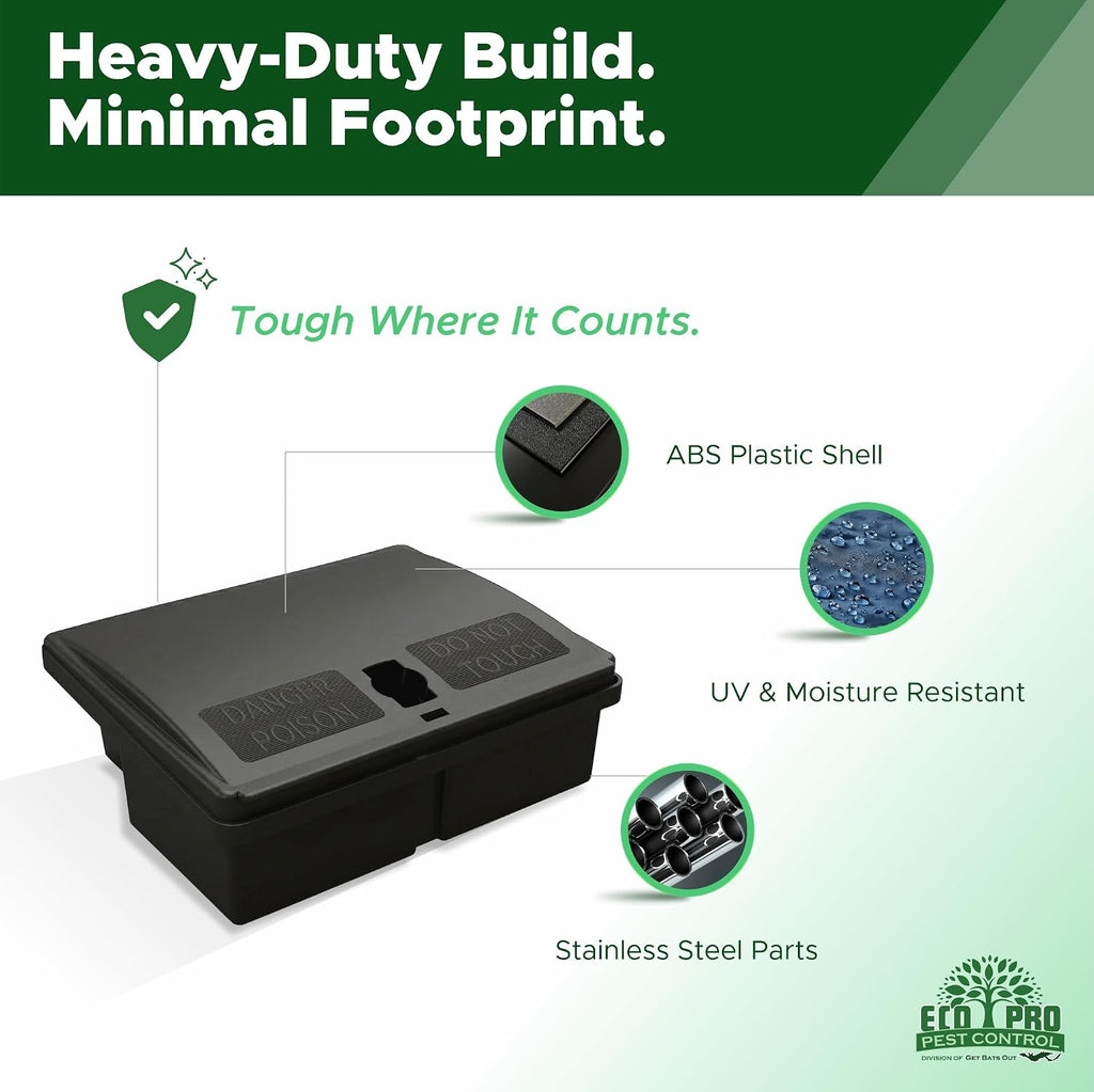 Mouse Bait Station | 4-Pack Indoor & Outdoor Mouse Bait Stations | Bait (Not Included) is Secured by Lock & Key | Pet