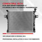 Auto Dynasty 2336 Radiator for 2001-2004 Jeep Grand Cherokee 4.7L AT