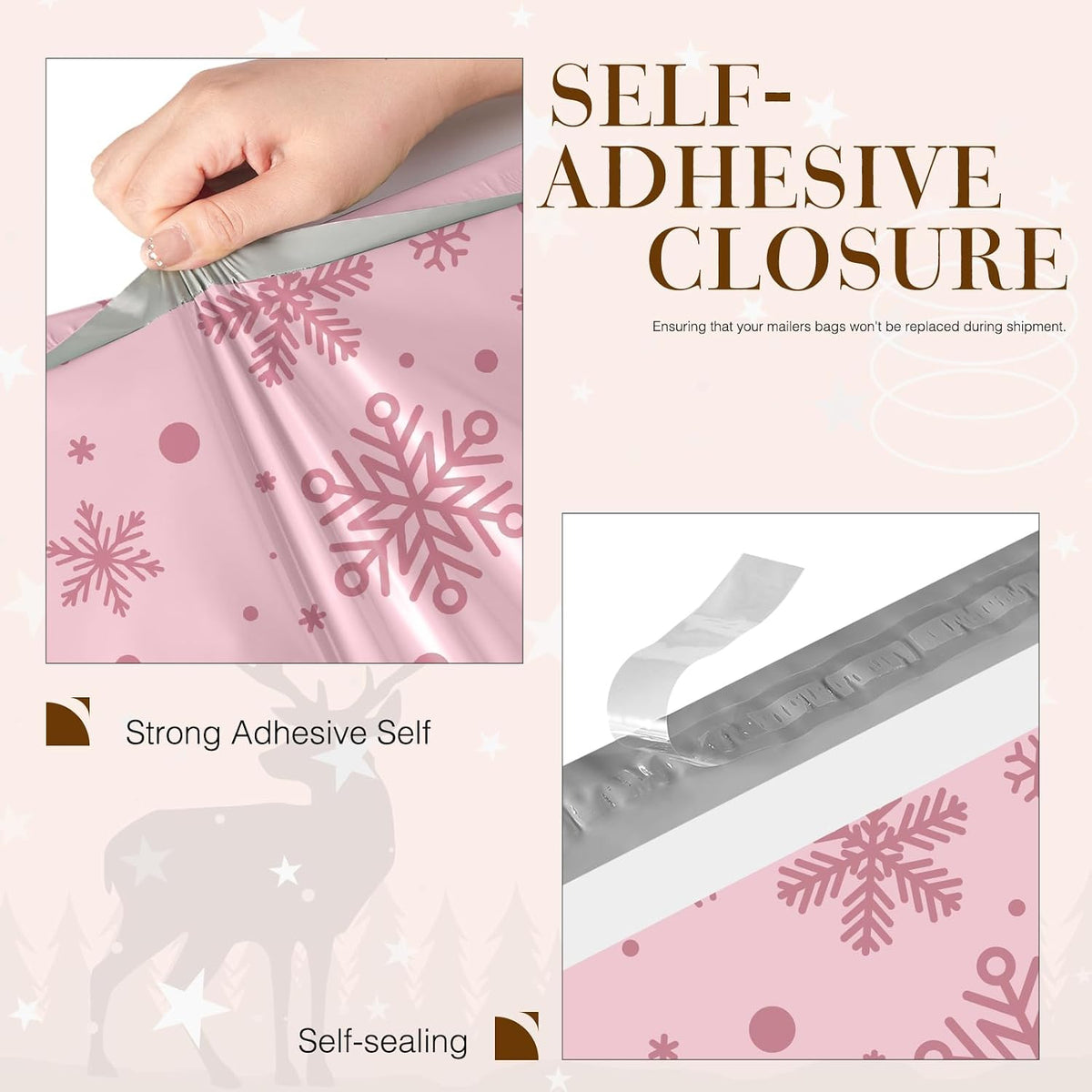 Christmas Poly Mailers 14.5x19 50PC Cute Shipping Bags for Clothes