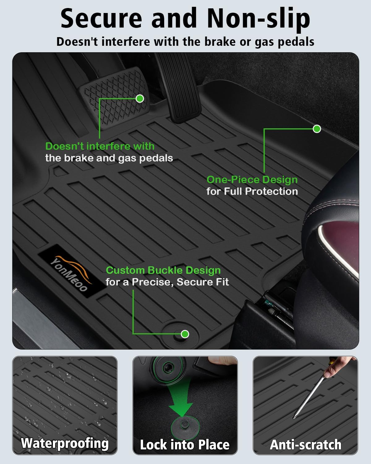 Floor Mats Custom for Kia Telluride 2027 Gas Only (Not for Hybrid) 7&8 Seater Trunk Mat with Backrest Mat All Weather