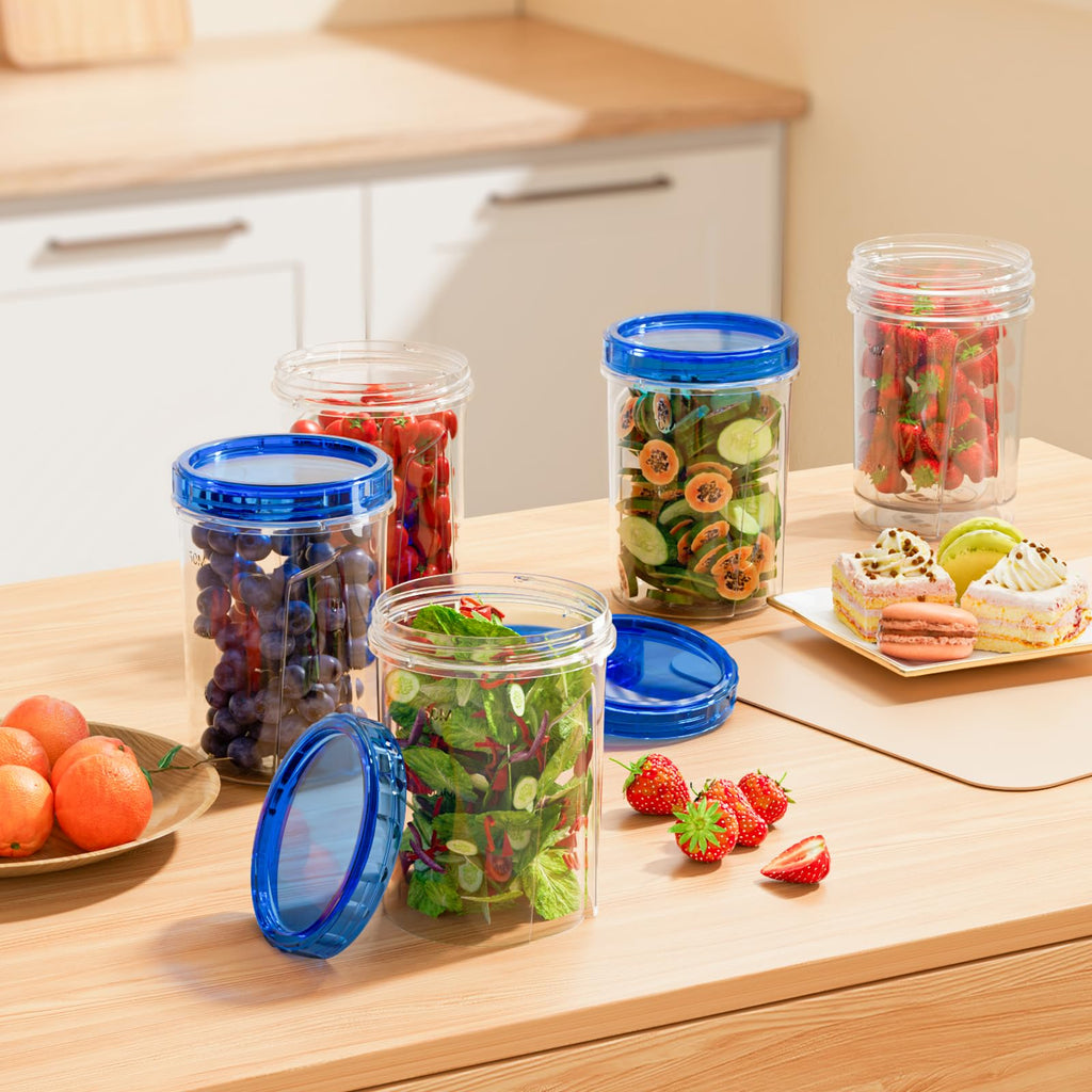 [32 oz 10 Pack] Food Storage Freezer Containers