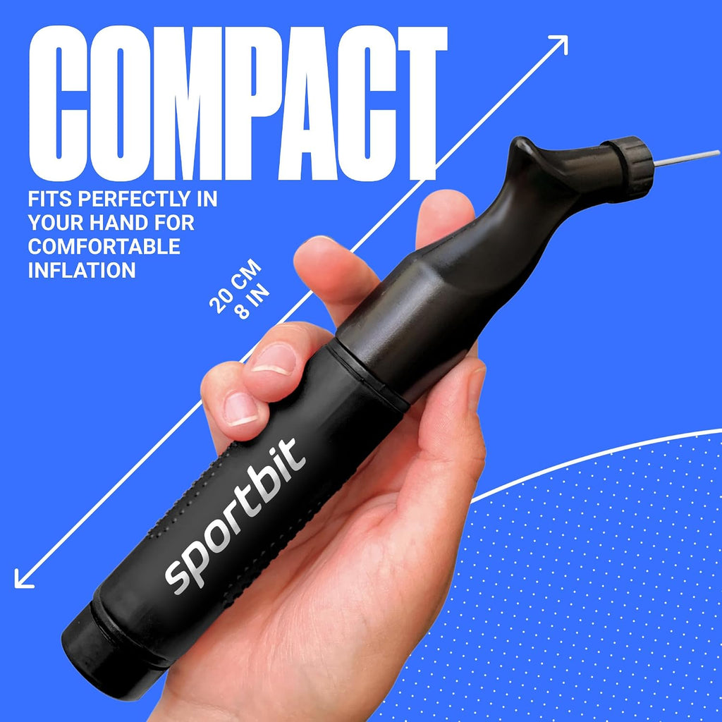 Ball Pump for Sports Balls - Push & Pull Inflating System - Hand Pump for Exercise Balls - Volleyball Pump