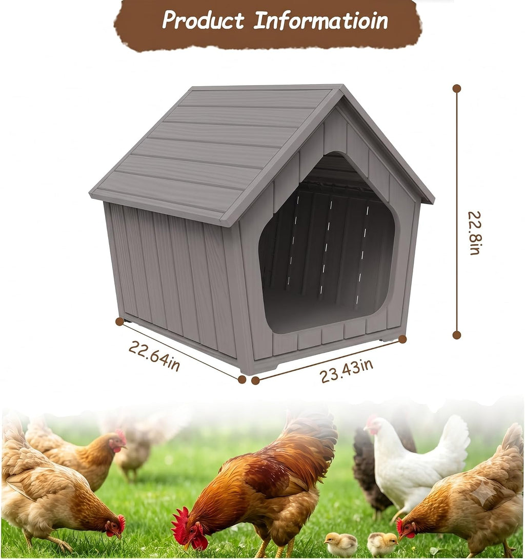 Outdoor Indoor Chicken Coop, Grey