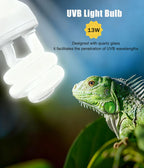 2 Pack E26 5.0 UVA UVB Reptile Light Bulb 13W