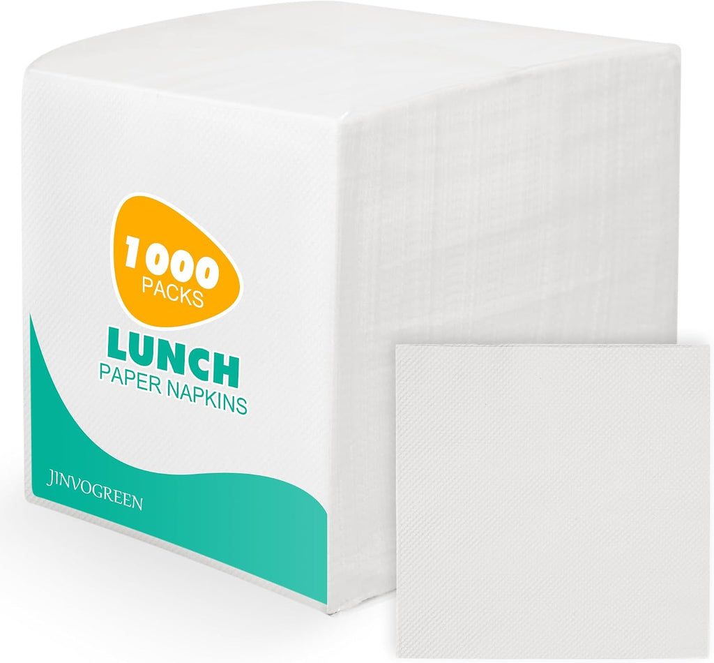 Napkins Everyday Bulk, 1000 Count, 1-Ply, White, 6.5 x 6.5 in
